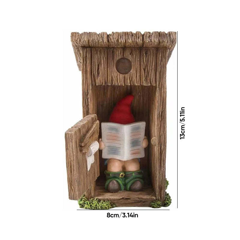π½ Gnome On The Toilet Funny Garden Statue