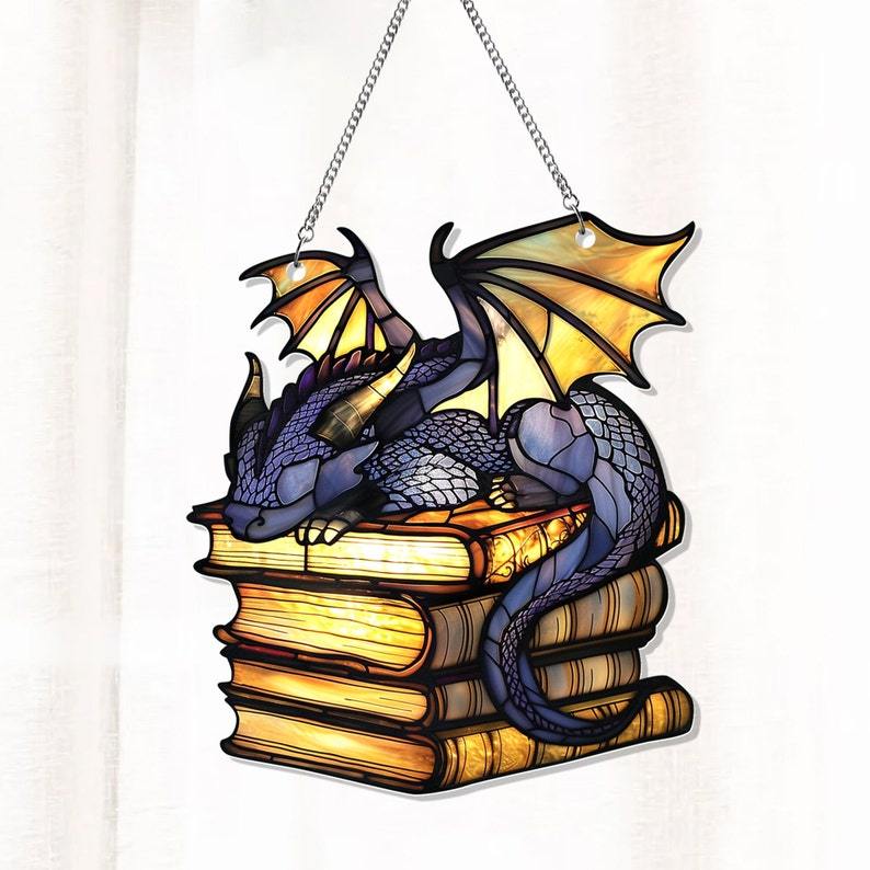 🐲Book Dragon Window Hanging Ornament