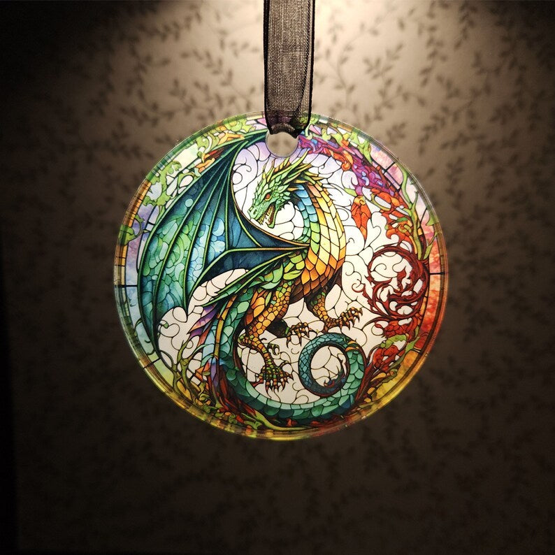 π2024 Christmas Gift 50% Off--Acrylic Colorful Dragon Suncatcher Ornament