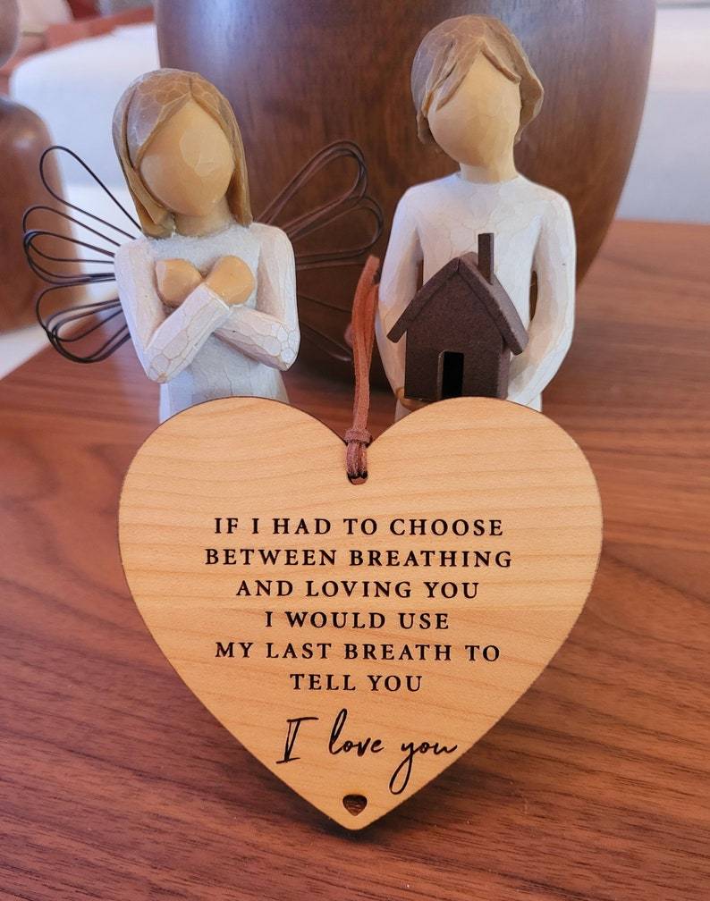 💖Love Messages for Him - Heart Shaped Wooden Sign💖