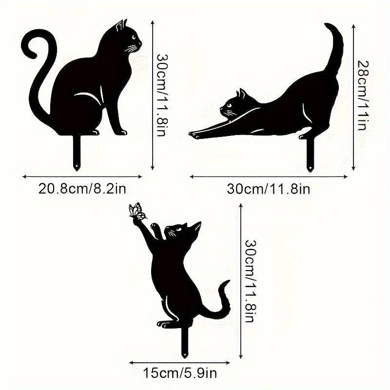🐈⬛ Black Cat Silhouette Garden Decor (Set of 3)