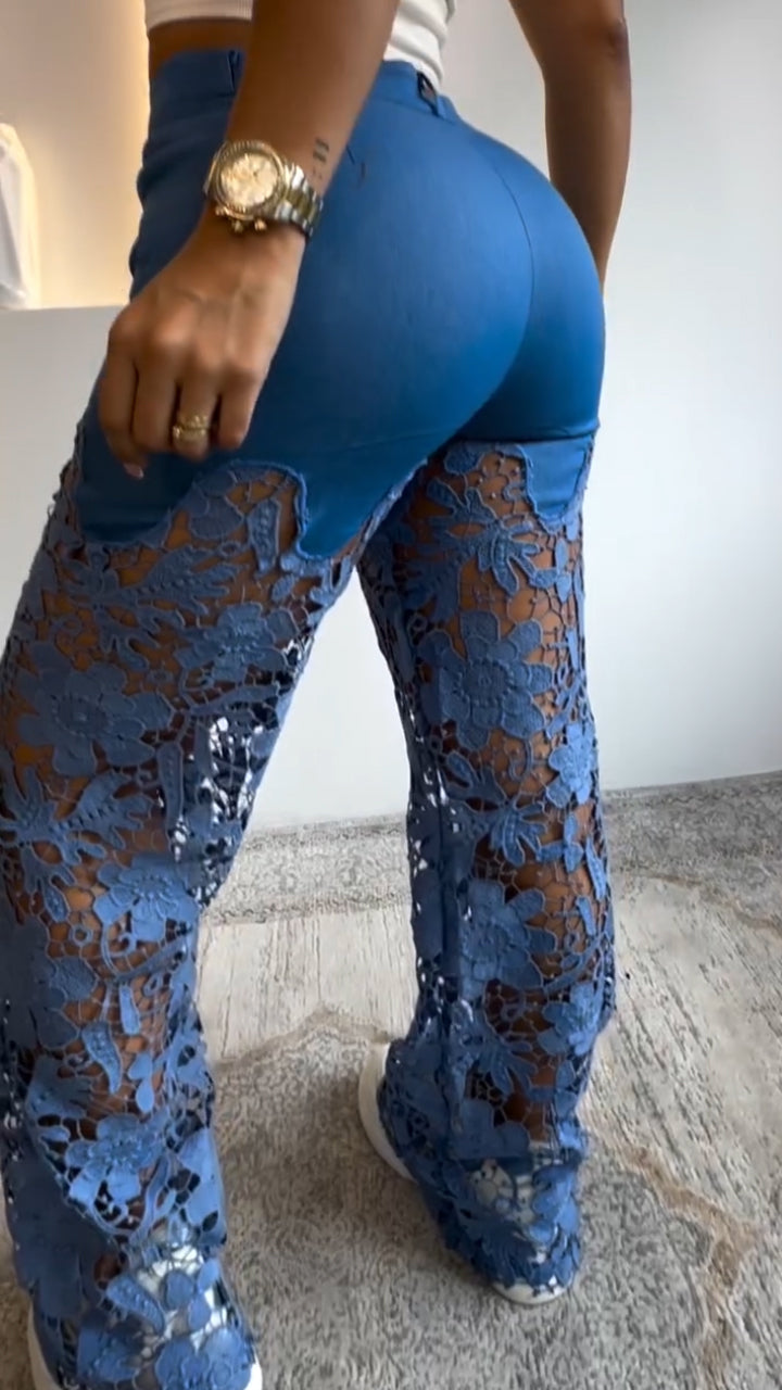 Women's Lace Patchwork Casual Jeans