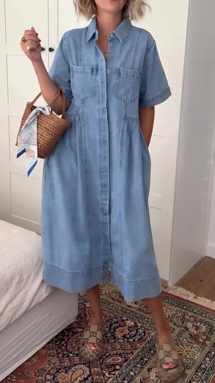 Ladies' Lapel Loose Casual Dress