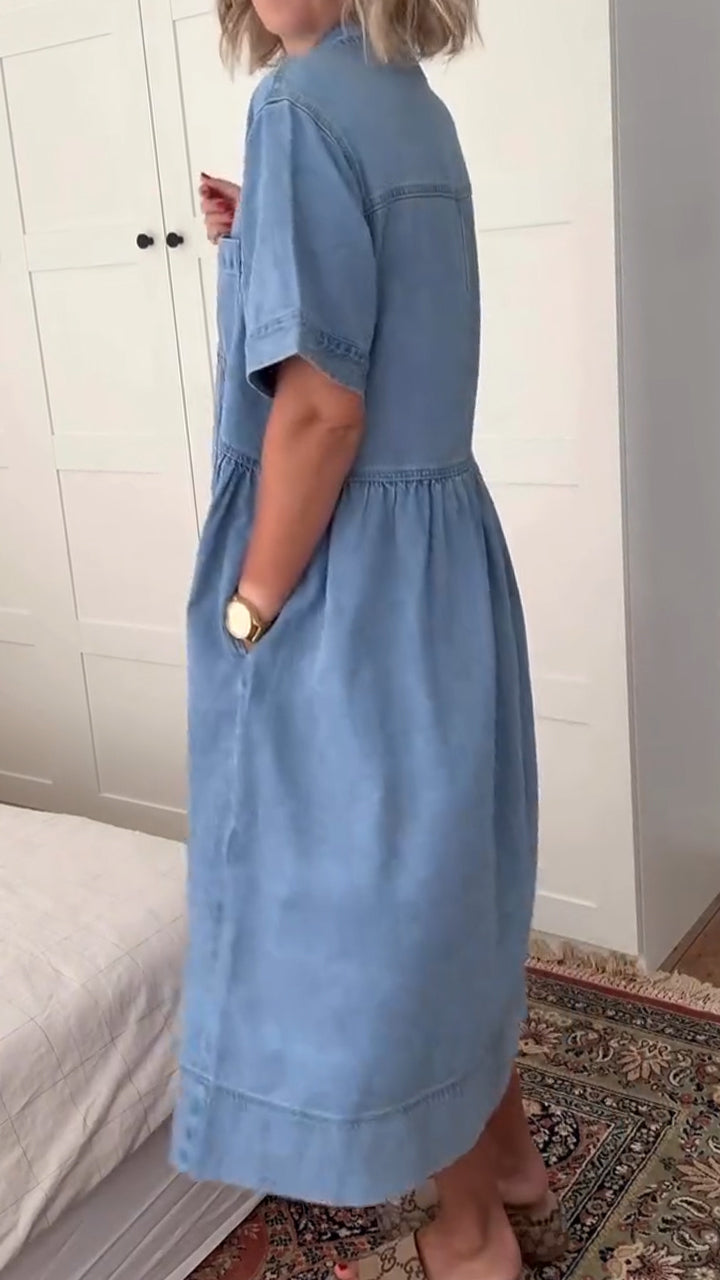 Ladies' Lapel Loose Casual Dress