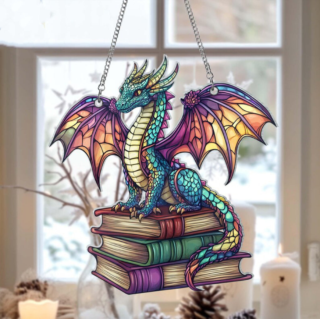 π₯π₯2025 Mother's Day Gift 50% Off--Cute Book Dragon Suncatcher Ornament