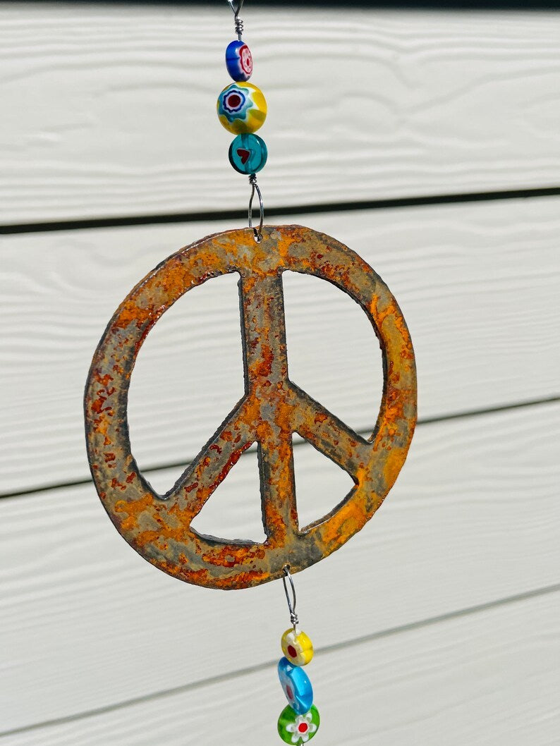 🔥🔥2025 Mother's Day Gift 50% Off--Rusty Peace and Love Wind Chime