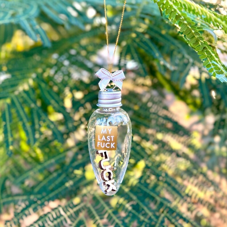 š¤£Last Fuck to Give Plastic Light Bulb Christmas Ornamentš