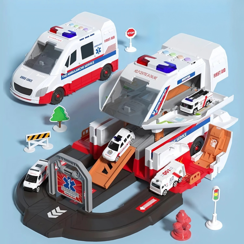 RescueBase Transformable Emergency Vehicle Playset