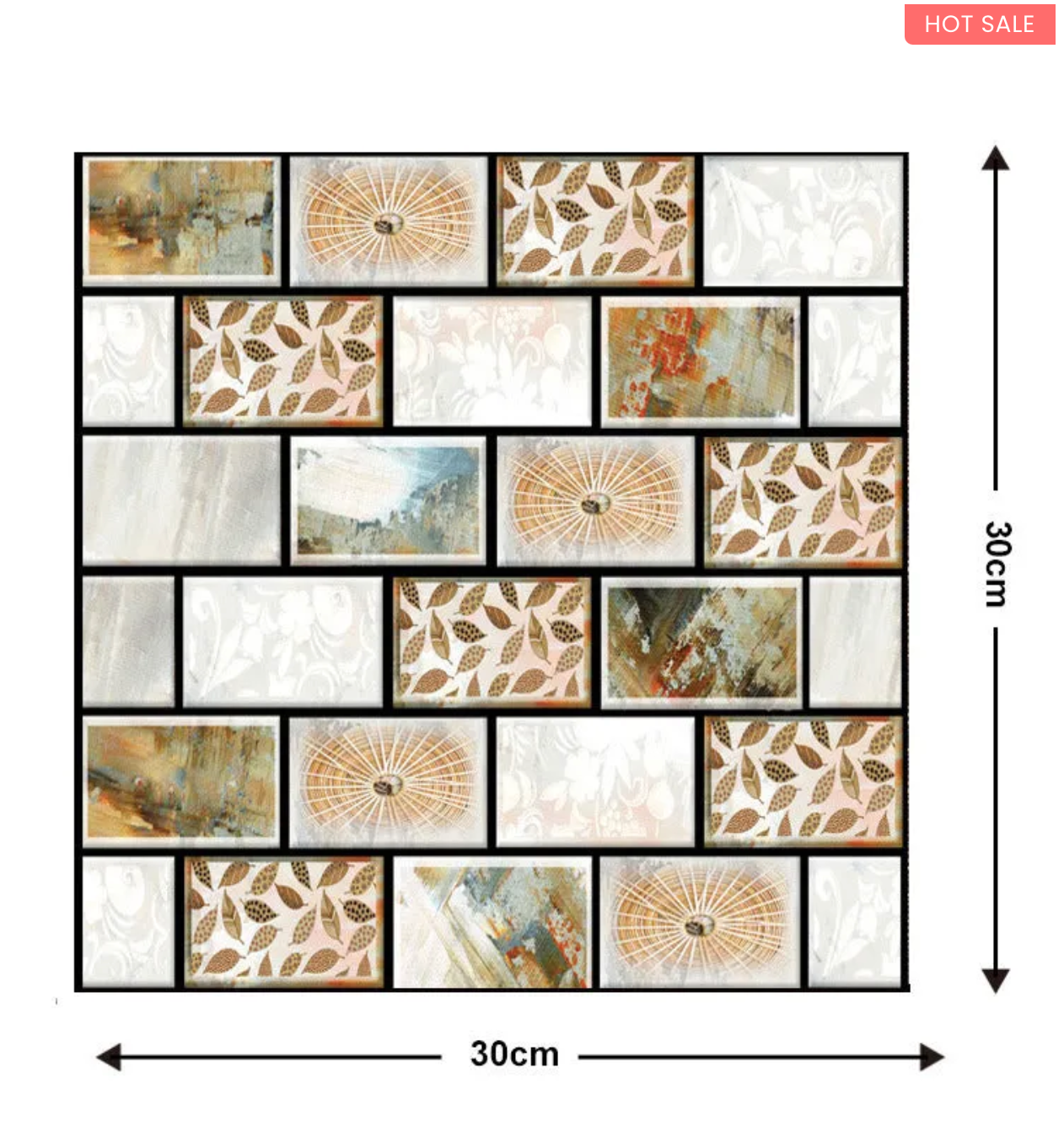 10Pcs 3D Peel and Stick Wall Tiles(12x12 inches)
