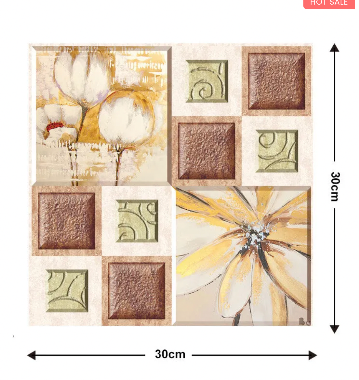 10Pcs 3D Peel and Stick Wall Tiles(12x12 inches)