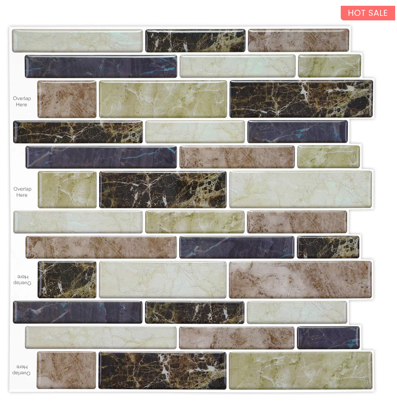 10Pcs 3D Peel and Stick Wall Tiles(12x12 inches)