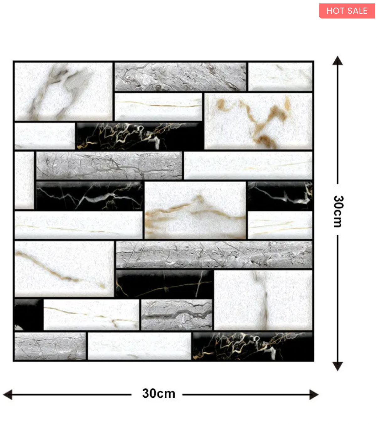 10Pcs 3D Peel and Stick Wall Tiles(12x12 inches)