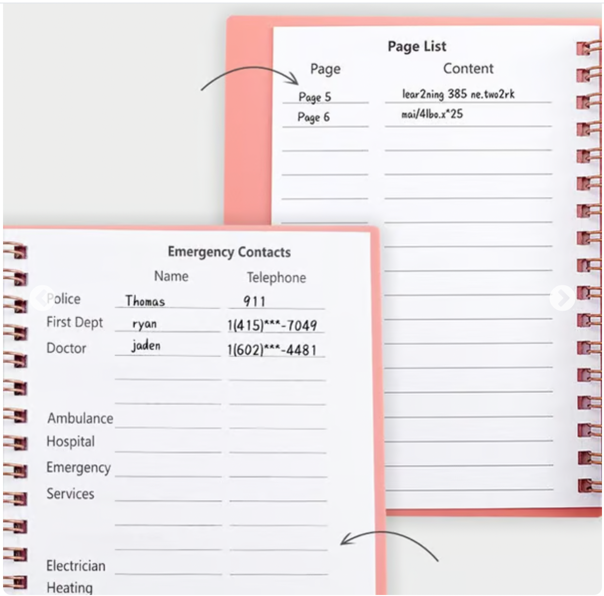 A6 Coil Password Keeper Book