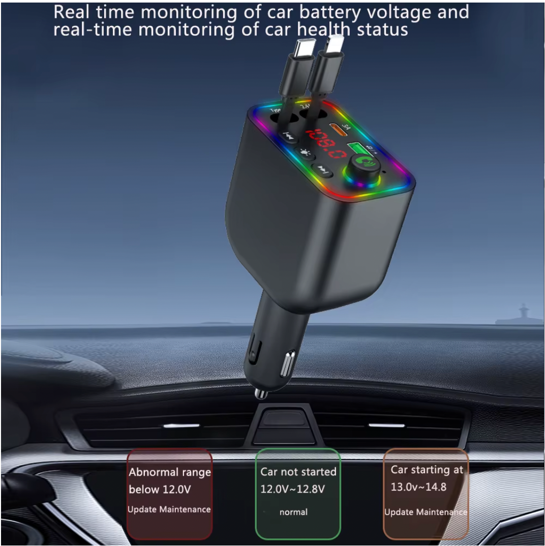 7-Colors Backlit Car MP3 Music Player/Car Fast Charger