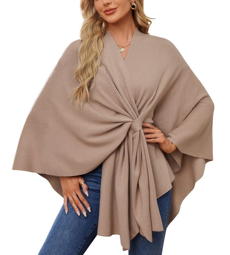 💥Last Day Promotion 49% OFF💥💕Elegant Shawl Wraps Soft Open Front Poncho Sweater💃💃