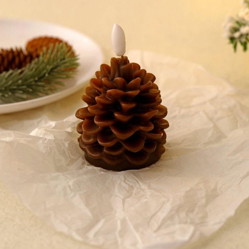 🔥Flameless Pinecone Candles Battery Operated with 6 Hour Timer