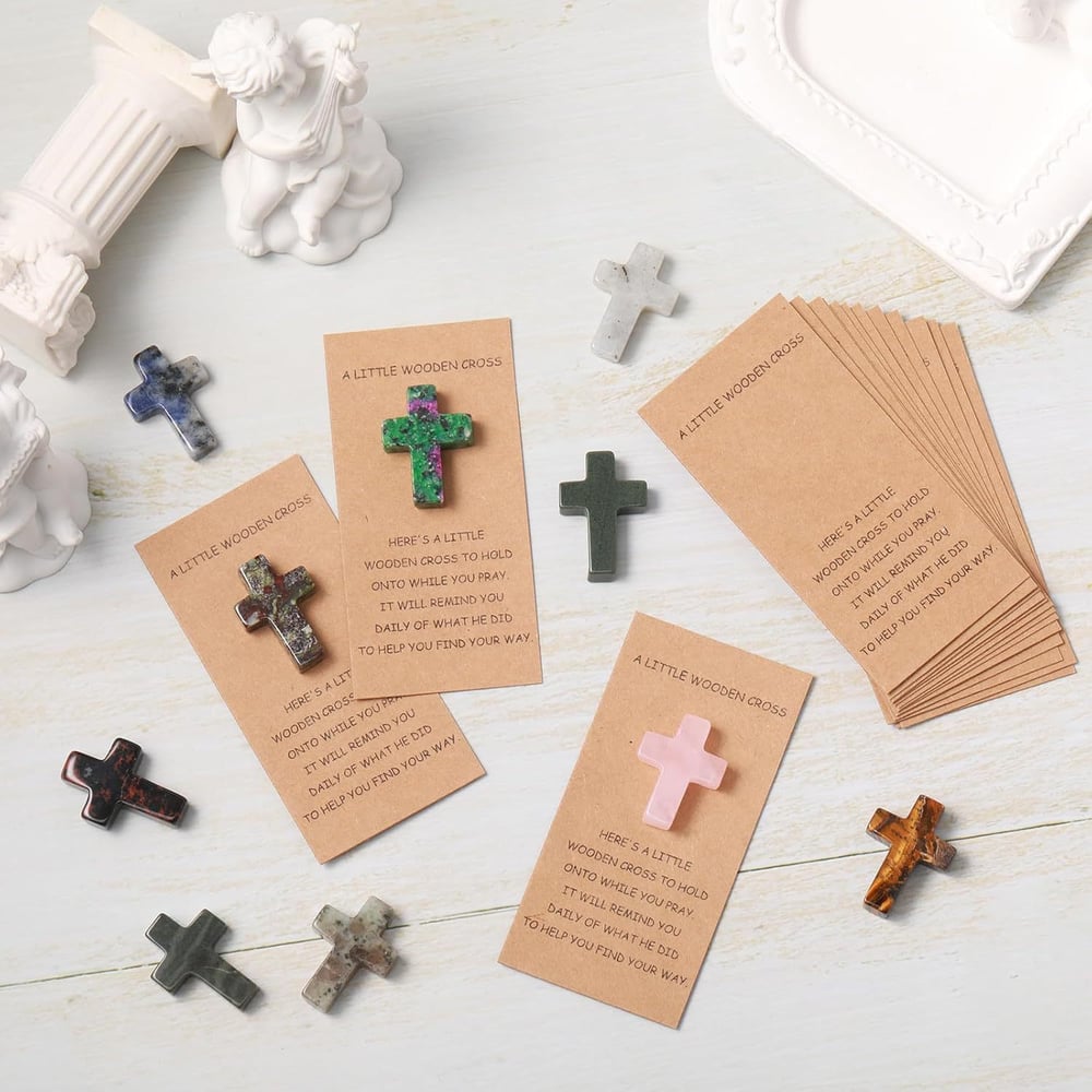 ✝️Easter Natural Stone Crystal Cross Decoration(20pcs)