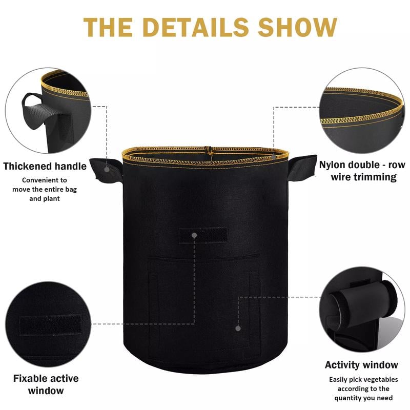 5/7/10Gallon Potato Planting Growing Thickened Nonwoven Plant Fabric Pot Nursery Bags for Home Gardening