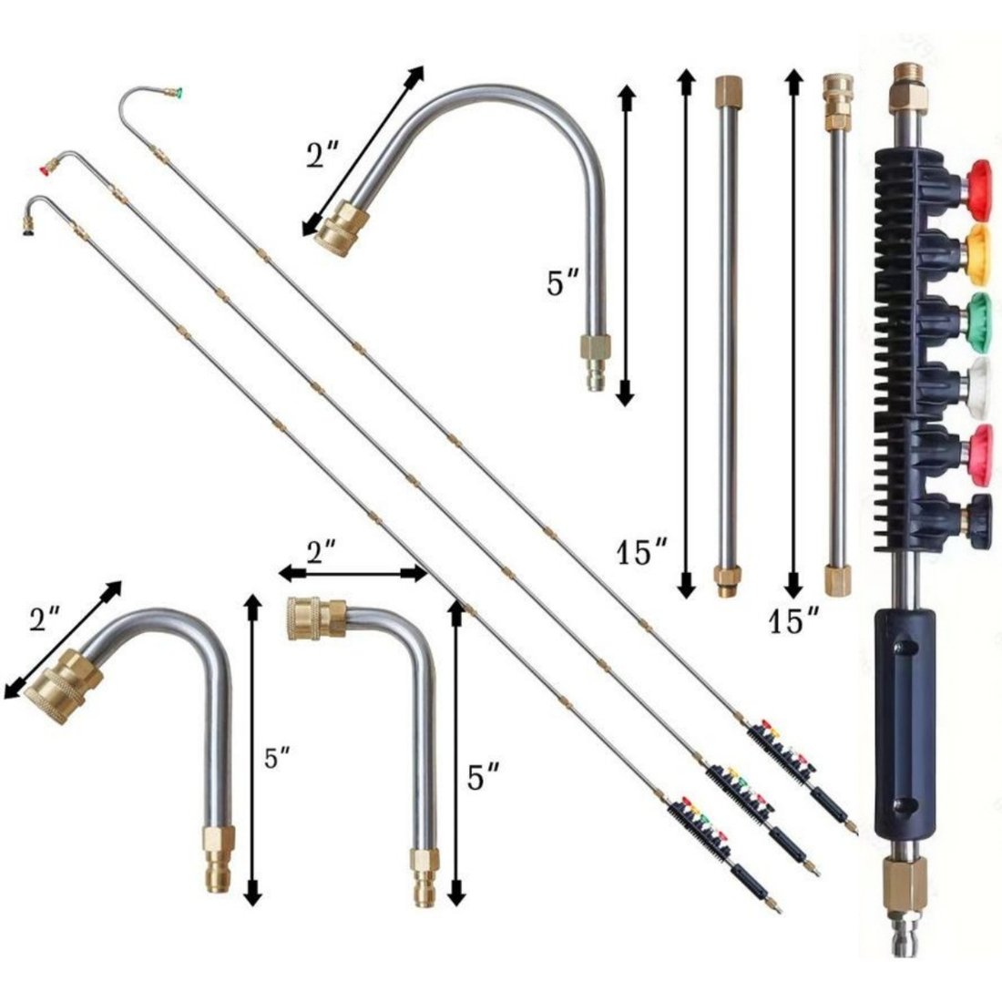 4000 PSI Telescoping High Pressure Washer Wand Set for Gutter & Roof Drainage & Walls Cleaning