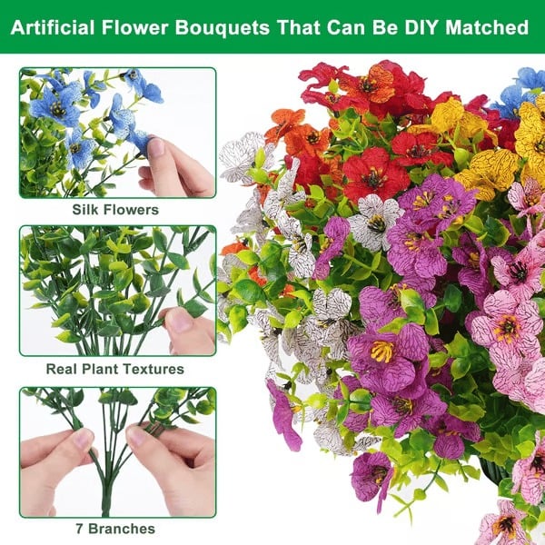 💥💥Upgraded high-grade material 🌱UV Resistant Lifelike Artificial Flowers