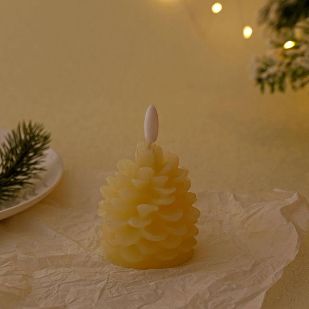 🔥Flameless Pinecone Candles Battery Operated with 6 Hour Timer