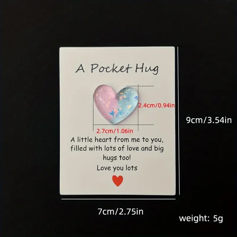 🌈🩷Exquisite Pocket Hug Heart with Greeting Cards