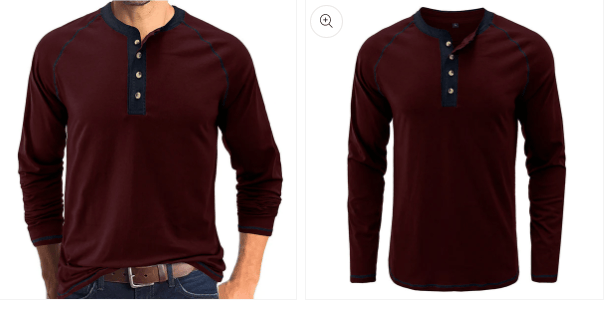 Soft Cotton Fabric Henley Collar T-Shirt