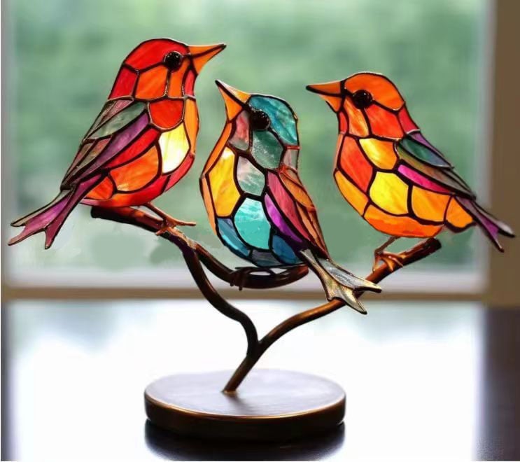 🔥🔥Acrylic Birds on Branch Desktop Ornaments 🕊️✨