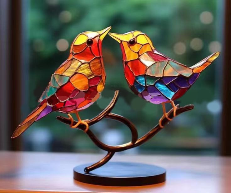 🔥🔥Acrylic Birds on Branch Desktop Ornaments 🕊️✨