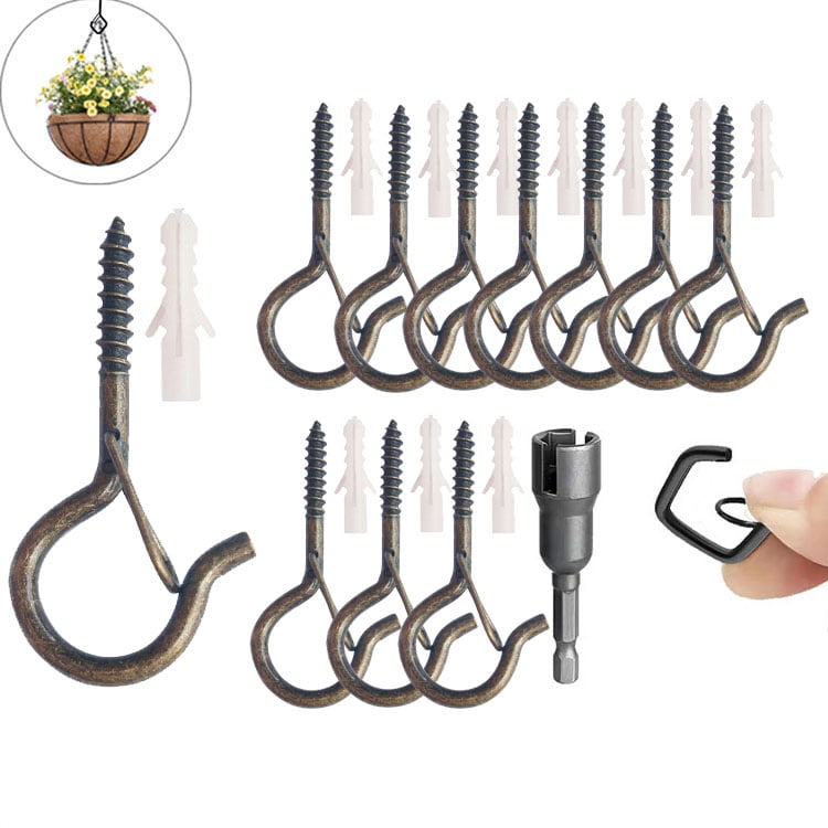 🌲Christmas Sale 49% OFF🌲 -10pcs Square Snap Hanging Hooks - Anti-Drop Bonsai Hooks with Safety Buckles for Christmas Rope String Lights