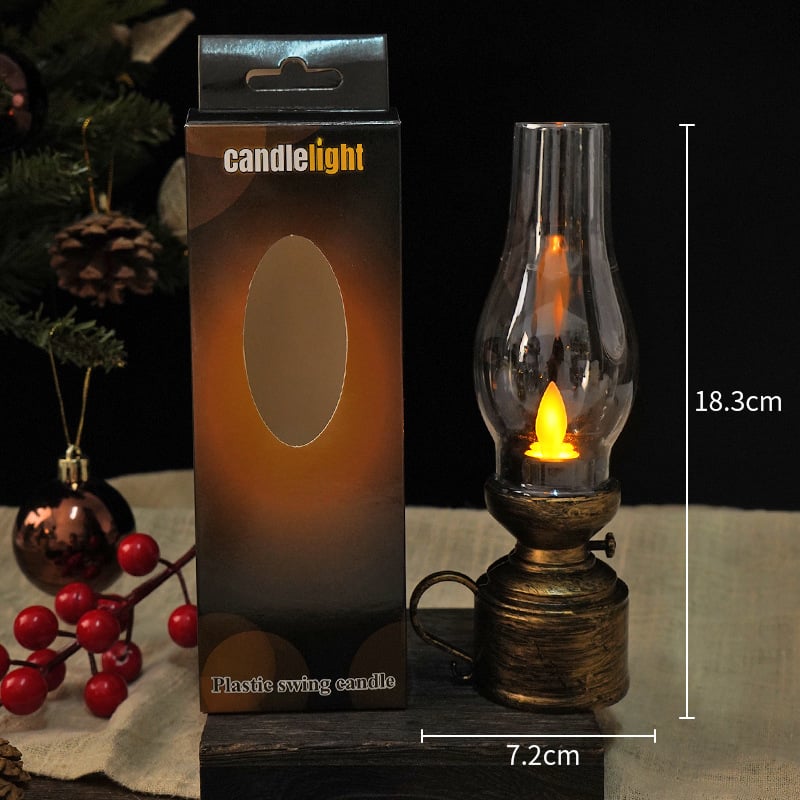 ✨🕯️LED Vintage Kerosene Lamp Electronic Swing Candle