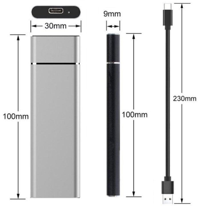 16TB/8TB/4TB/2TB Ultra Speed External SSD - Portable & Large Capability Mobile Solid State Drive for Laptops Desktop