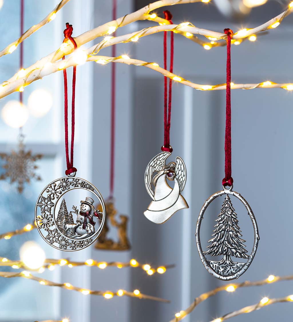 šSolid Pewter Christmas Tree Ornamentš„