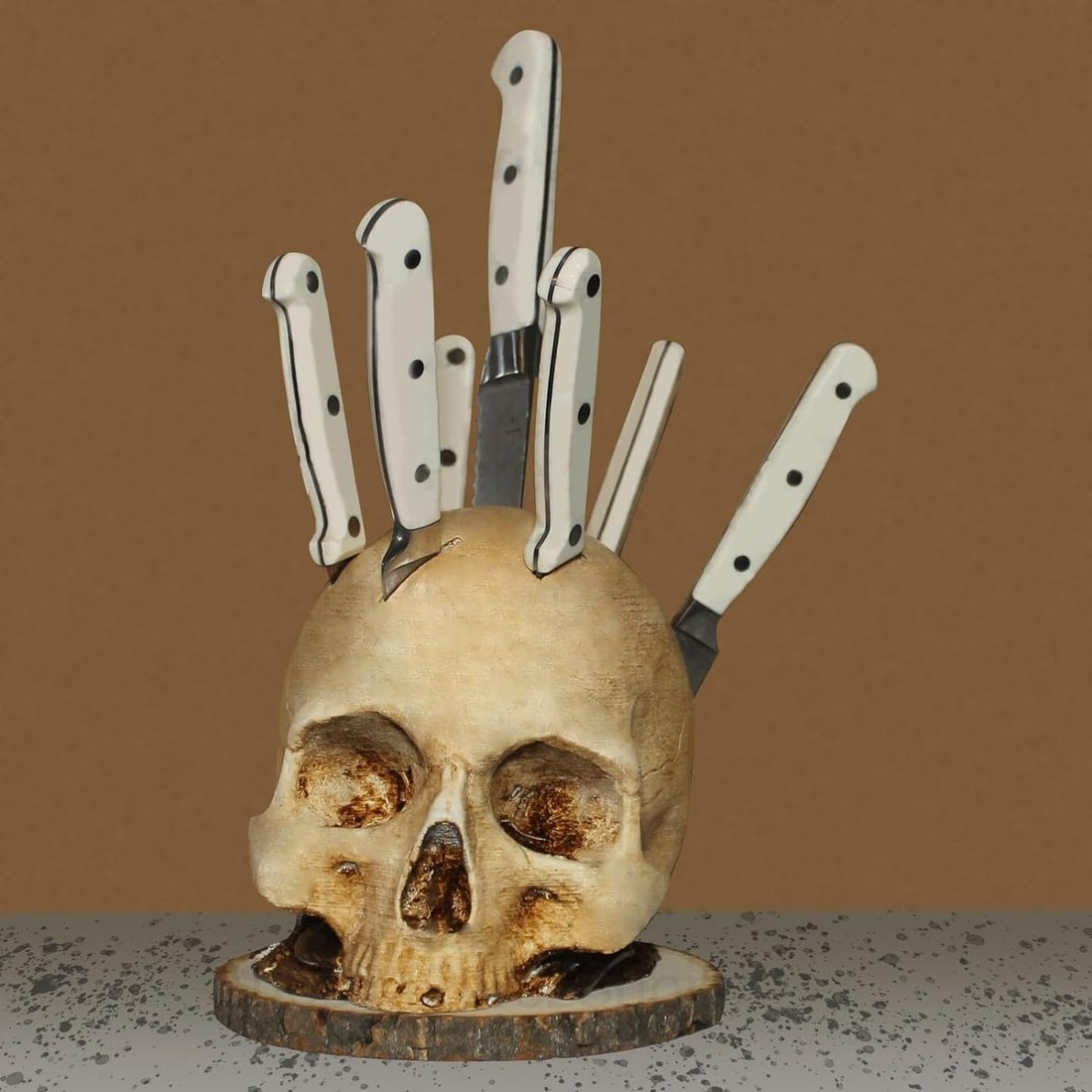 Skull Knife Holder for Kitchen Storage