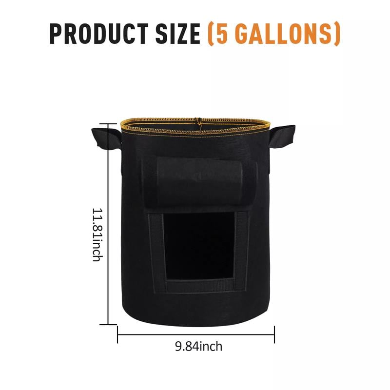 5/7/10Gallon Potato Planting Growing Thickened Nonwoven Plant Fabric Pot Nursery Bags for Home Gardening