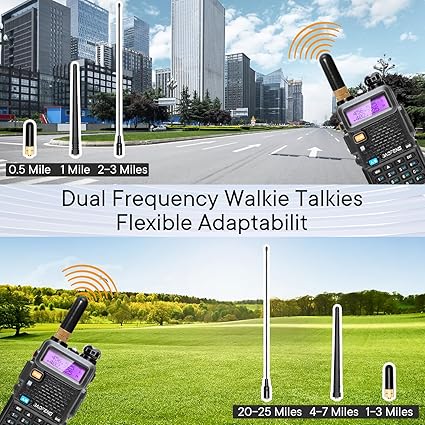 š„UV-5R Ham Radios Long Rangeā8W Dual Band Rechargeable Walkie Talkie Portable Two-Way Radios