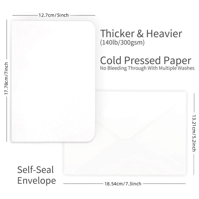 🌈Blank Watercolor Cards and Envelopes