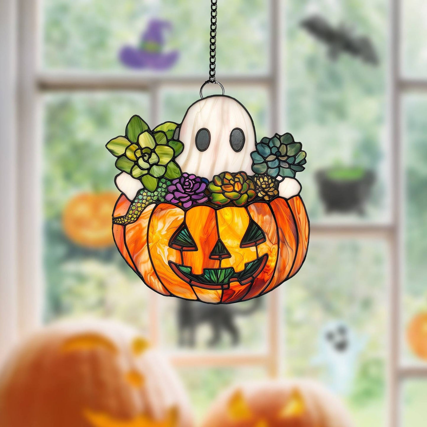 🤣👻Funny Middle Finger Ghost Window Decor