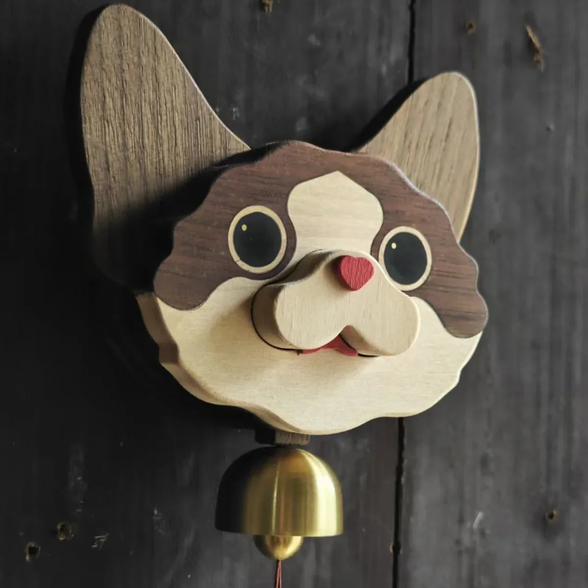 Wooden Shiba Inu Wind Chime Doorbell