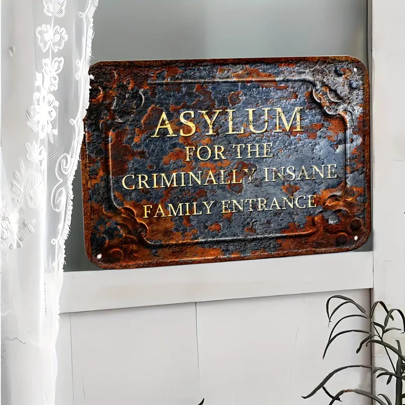 Sheltered Entrance, Fun Vintage Close iron Sign