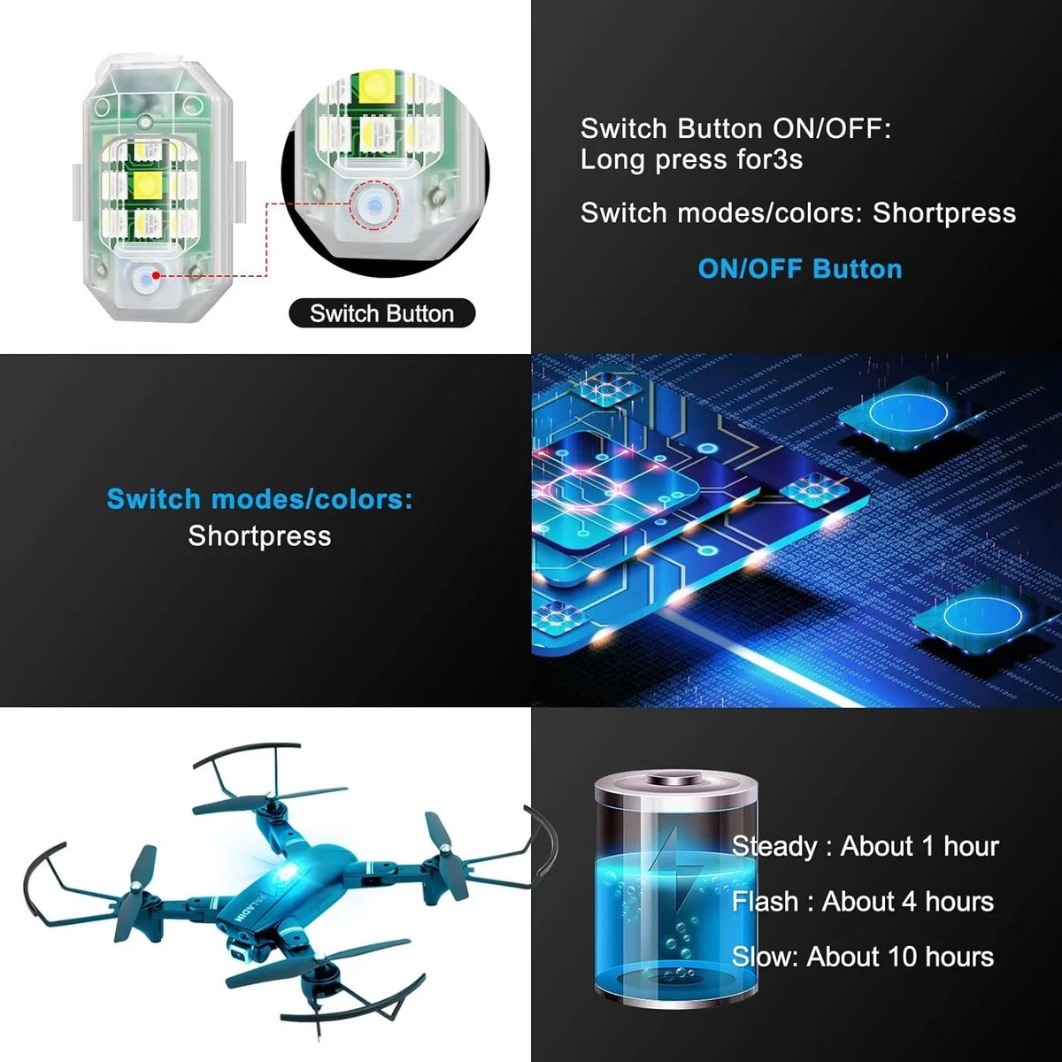 7 Colors Wireless Led Lights with Remote