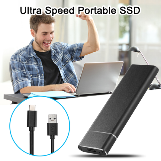 16TB/8TB/4TB/2TB Ultra Speed External SSD - Portable & Large Capability Mobile Solid State Drive for Laptops Desktop
