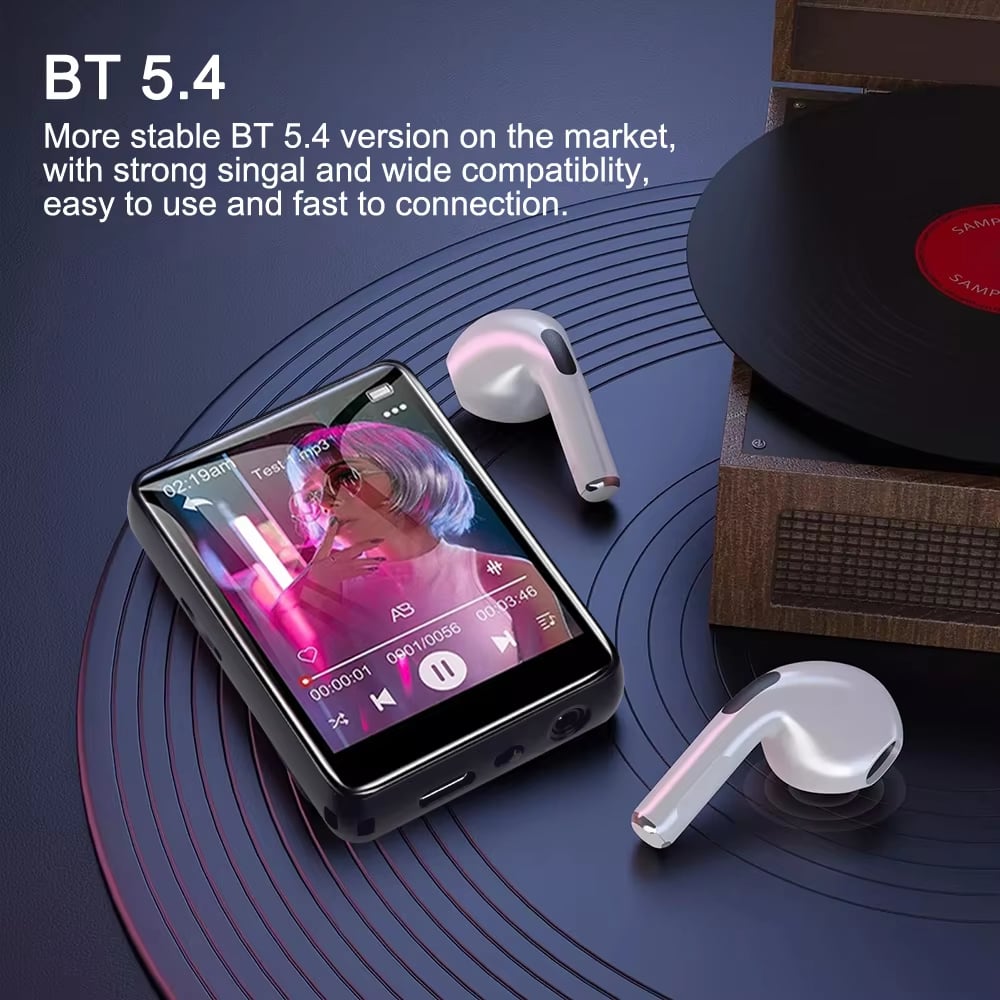 2.4" Touch Screen MP4 MPS Player Bluetooth5.2 Music HIFI FM Radio + 8/32/64GB Card USA Audio Metal (No Subscription)