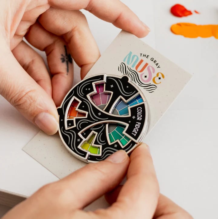 🔥Last Day: BUY 4 GET 4 FREE -🌈Color Fidget Enamel Pin(✨A Wheel Of Twenty Hues)