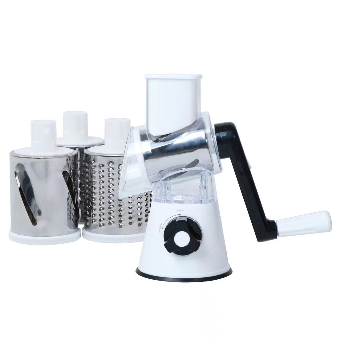 🧑🍳Kitchen Artifact --3 in 1 Rotary Cheese Grater Vegetable Slicer