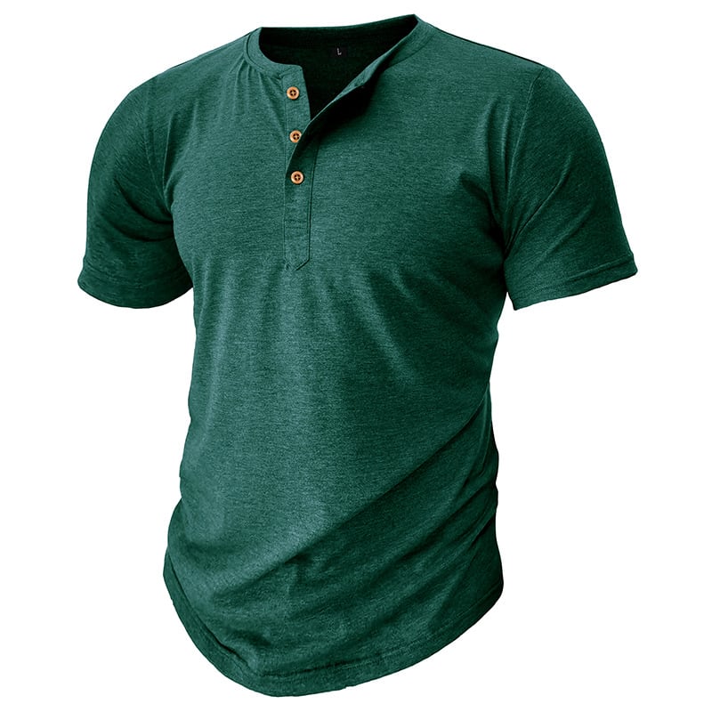 2025 Newest Men's Muscle Slim Henley Shirts with Button