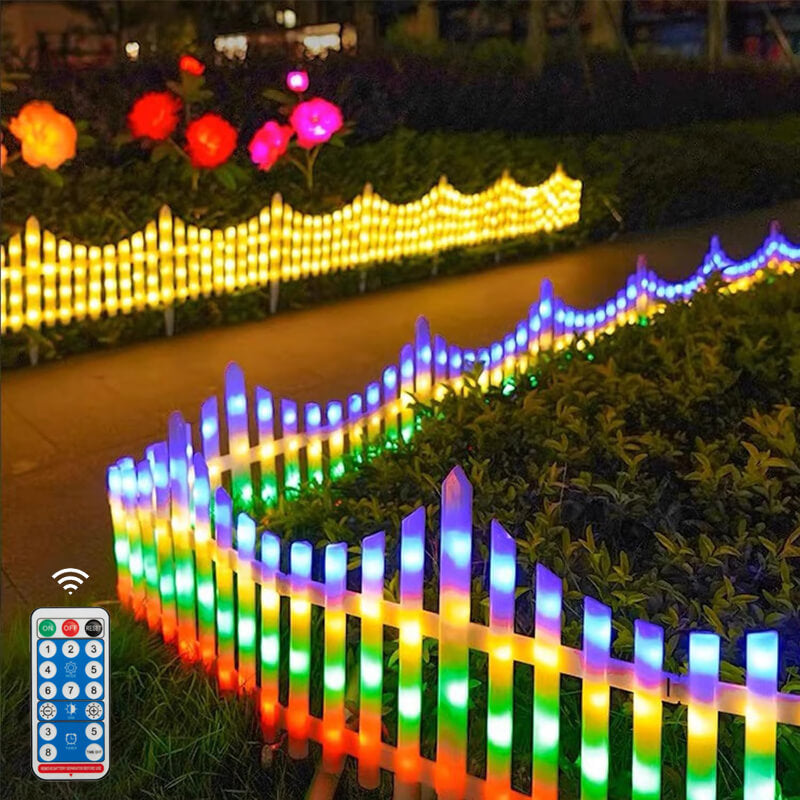 8 Pack Solar Garden Fence Light