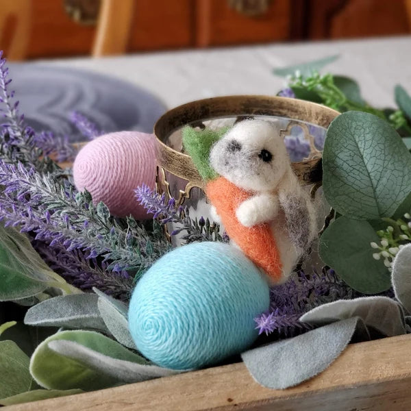 🐰🥕Felted Lop Eared Bunny With Carrot