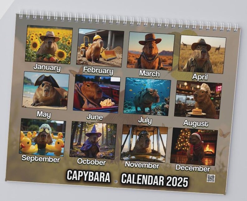 2025 Capybara Wall Calendar