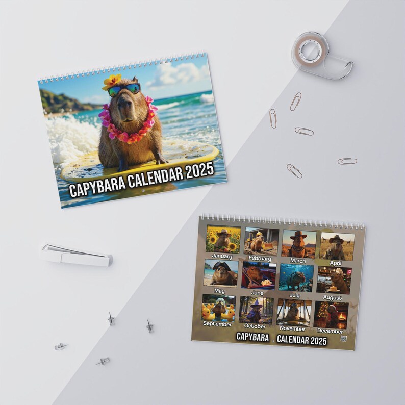 2025 Capybara Wall Calendar